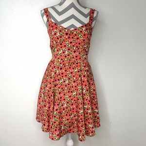 Forever 21 floral print coral dress Size: L/G